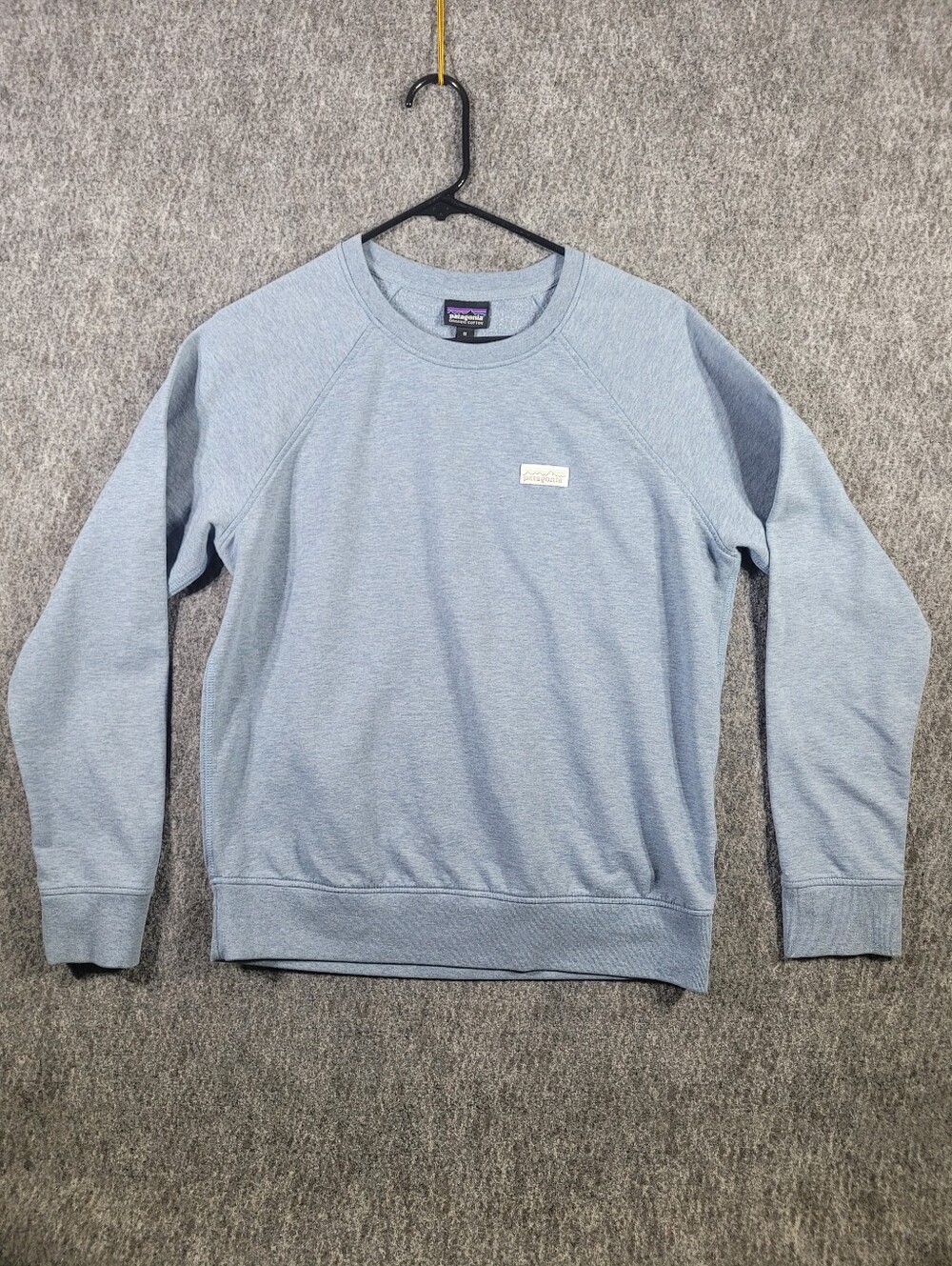 Patagonia Womens Ahnya Crew Sweatshirt Size M Organic Cotton Blue Pullover Work
